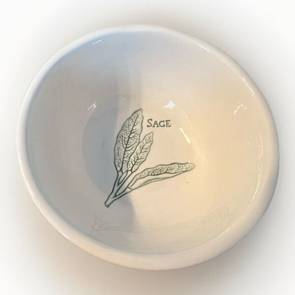 Williams Sonoma Herb Series Green Embossed Dipping Bowls & Appetizer Plates 6ea - Picture 1 of 9